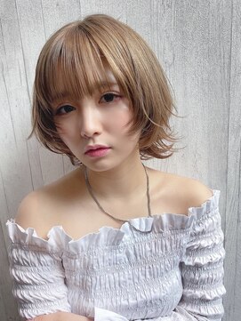 リアイス(Re:ICE) ミニウルフ/くすみブルー/流れるレイヤー/インナーハイライト