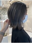 暗髪マットグレージュカラー