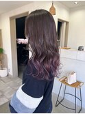 グラデーション×グレージュ+ラベンダー