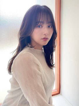 トゥルーズ 梅田店(TLUUS) TLUUS前髪パーマグレーベージュレイヤーロングアッシュカラー