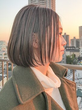 ラフヘアデザイン(Raf hair design) 前下がりショートボブカーキグレージュオリーブグレージュ