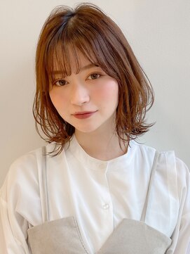 エトラ 渋谷店(etora) 前髪 外ハネボブ チェリーブラウン ミニウルフ"