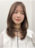 簡単スタイリング/伸ばしかけヘア/小顔ヘア/ブリーチなしカラー