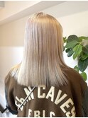 韓国ヘア顔周りレイヤー暗めミルクティーベージュグレージュ