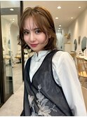 【MOMONE】フェイスレイヤーボブオリーブベージュ赤みなし駒込