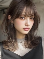 ダル 渋谷/表参道(DAL.)&nbsp;顔周りカットハッシュカットダークブラウンワンホンレイヤー韓国