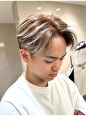 メンズバレイヤージュ×センターパート