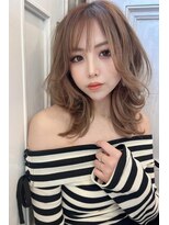 ヘアーズ ベリー 香椎店(hairs BERRY)&nbsp;BERRYカールフェイスレイヤーシフォンベージュシアーカラー美髪