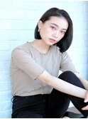 上品黒髪美髪ボブ