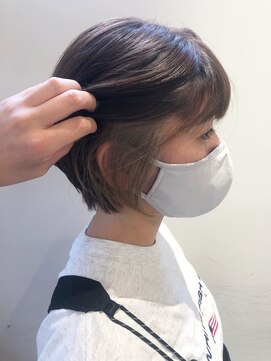 マーク 蕨西口(Marc) ショートボブ×ホワイトアッシュ