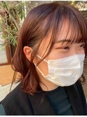 秋冬にぷったりのピンクブラウンのヘアカラー【藤枝/髪質改善】