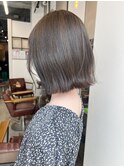 切りっぱなしボブ 外はねカール 透け感アッシュ 天神 大名