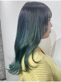 □カール#セミディ#シアーカラー#姫カット