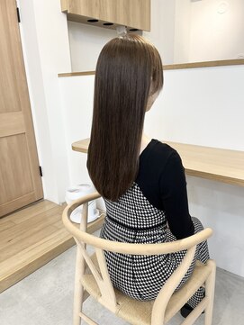 ヒビト 恵比寿 渋谷(HIBITO.) 髪質改善カラー　アッシュベージュ　ストレートヘア　縮毛矯正