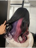 ツートンインナーカラー☆ピンク× パープル