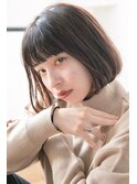 内巻きワンカールボブ丸みショート
