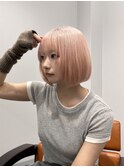 ハイトーンボブ/ボブレイヤー/顔周りカット/ピンクボブ 【山中】