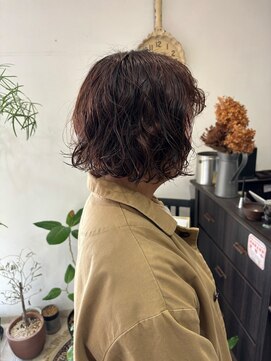 マイ ヘア デザイン 岡崎(MY hair design) アッシュベージュ無造作パーマふんわりショートボブカット