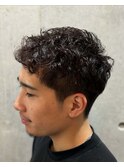 抜け感重視！雰囲気のあるツーブロピンパーマ【01】