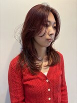 カノエ 山口小郡店(canoe)&nbsp;ワインレッド×ロングレイヤースタイル