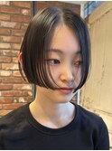 大人女性リップラインボブ