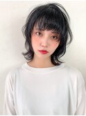 ルーズミディ_ブルージュヴェールウェーブアシメショート