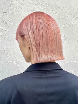 ヘアモード カクテル 切りっぱなしボブ×柔らかいピンク【MARIA】