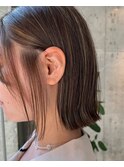切りっぱなしボブ×ナチュラルハイライト　表参道