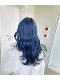 【翁長孝輔】派手髪艶感ネイビーブルー/寒色系カラー<原宿>