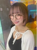 ロンドルーチェ 心斎橋(Lond luce)&nbsp;ダークアッシュ/ミディアムレイヤーカット［髪質改善/縮毛矯正］