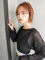 ラフィス ヘアーピュール 梅田茶屋町店(La fith hair pur) 【La fith】シアーオレンジ×切りっぱなしボブ