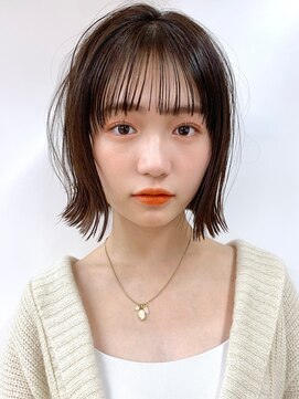 サンド 名古屋(sand) ボブ/レイヤーカット/髪質改善/ウェットヘア/オリーブベージュ