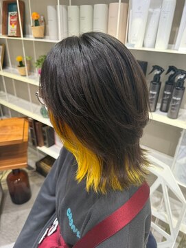 ドレス(Dress) インナーカラー/マスタードイエロー/ウルフミディ