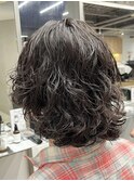 万代マッシュウルフ波巻きパーマツイストスパイラルパーマ