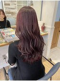 カシスピンク　暖色カラー　ロングレイヤー　艶髪横浜★