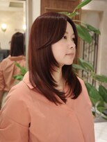 ◆流し前髪ざくざくレイヤーカット/顔周りレイヤー/カシスピンク