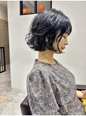 【RYOHEI】ニュアンスパーマ_マチルダボブ_黒髪大人ボブ