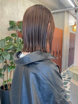 切りっぱなし/ボブ/レイヤーカット/ダブルカラー/ブリーチ/栄r69