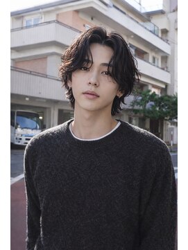 ベル 表参道店(Belle) フェザーパーマ/センターパート/ツーブロック/シャドウパーマ