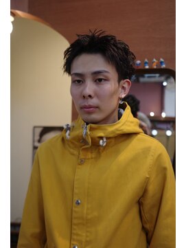 エディ(Edy) メンズスパイキーショートニュアンスパーマ刈り上げ眉毛カット