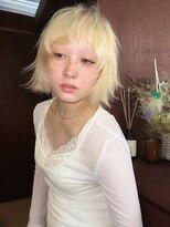 テトヘアー(teto hair)&nbsp;ホワイトブロンドレイヤーボブ　フェイスレイヤー　ハイレイヤー