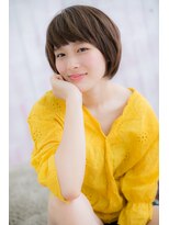 オン眉ワイドバングｘくすみカラー小顔ボブショートc1