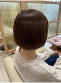 20代30代40代うる艶★丸みストレートショートボブブラウン
