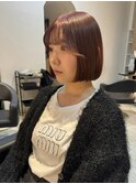 艶髪顔まわりレイヤーボブ/ピンクブラウン
