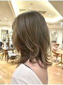 ミディアムレイヤー/レイヤーカット/銀座/ハイライト/ベージュ
