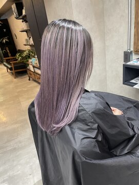 サニー 渋谷(SUNNY) バレイヤージュ、ハイライト、レイヤーロング、グレーベージュ