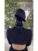 タイトなヘアセット