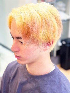 インタークロス 20代30代メンズショートハイトーンカラーニュアンスパーマ