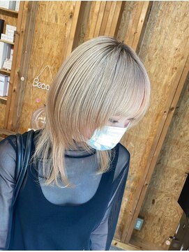 アフターニュース 新潟(afternews) ブロンド/ダブルカラー/ケアブリーチ/ウルフ/髪質改善/駅南