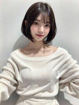 コルク バイ マグ 松本駅前(COLK by Mag) くびレイヤーエモージュ斜めバング小顔似合わせカットボブ